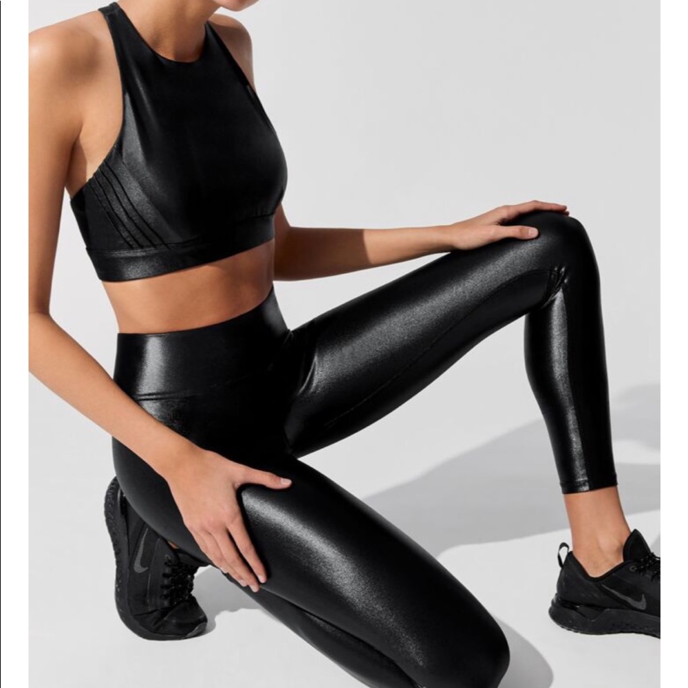 Carbon38 Takara Shine 7/8 Faux Leather Leggings S